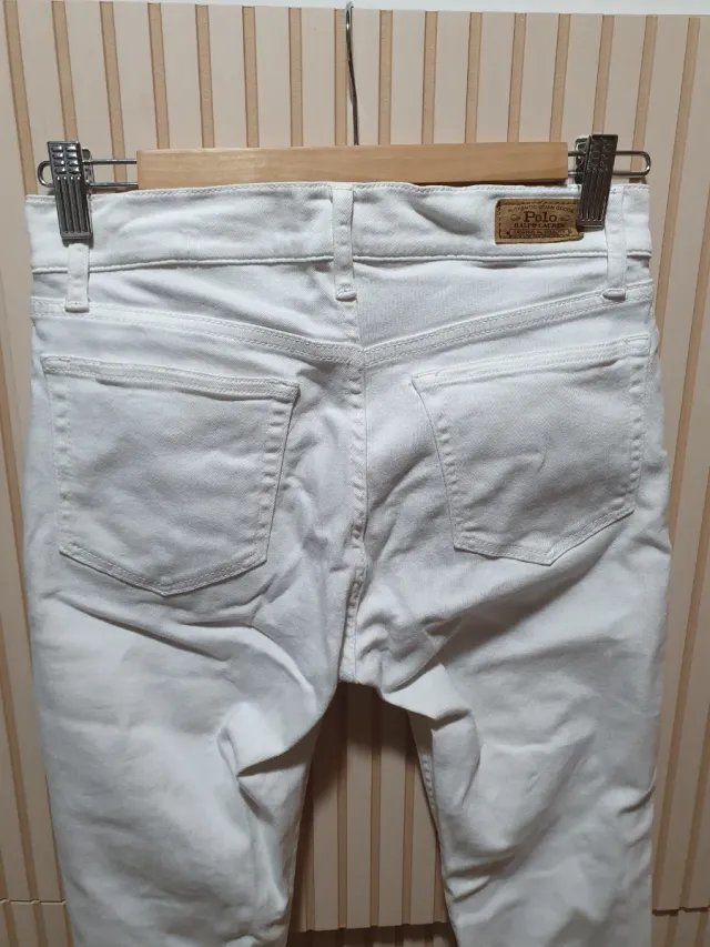 Pantalón vaquero pitillo blanco mujer Ralph Lauren