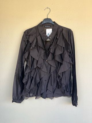 Camicetta donna nera nuova collezione con rouches