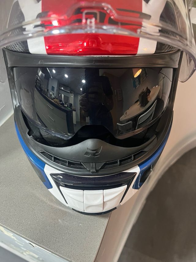 Casco Integral Moto LS2 Blanco Rojo Azul tall S