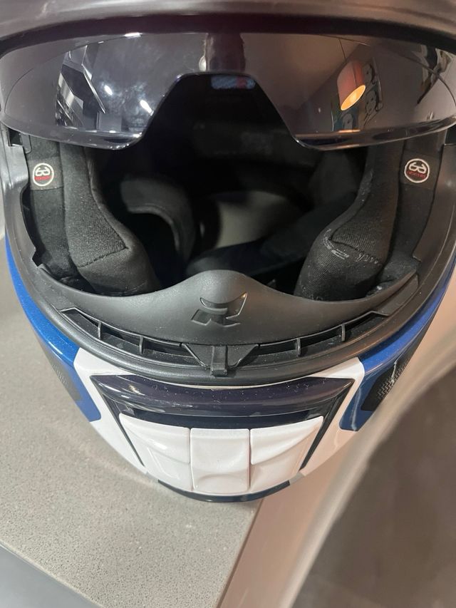 Casco Integral Moto LS2 Blanco Rojo Azul tall S