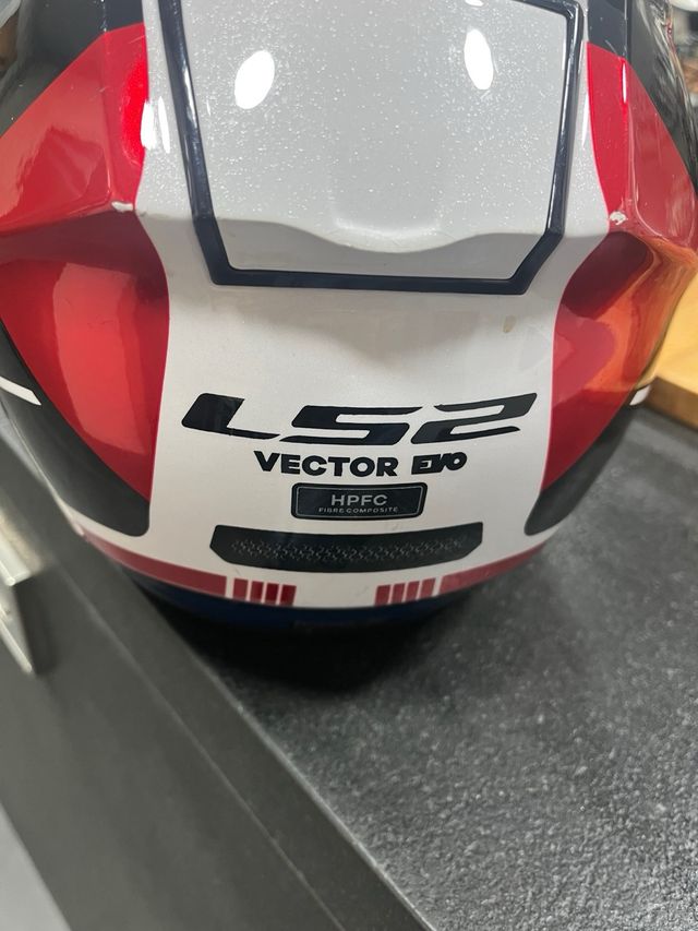 Casco Integral Moto LS2 Blanco Rojo Azul tall S