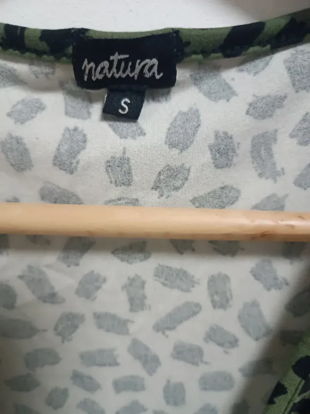 Vestido verde manga larga estampado