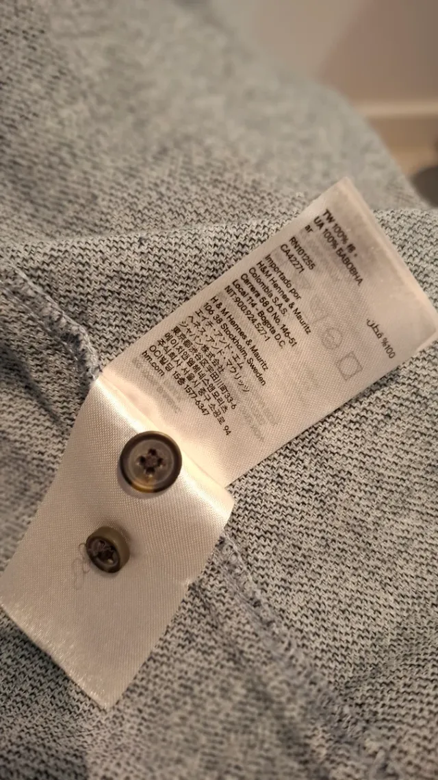 Camisa H&M Gris Talla M