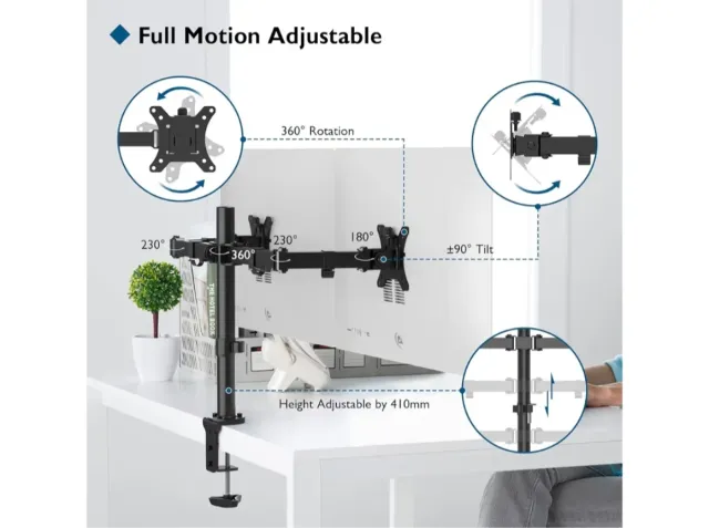 Brazo doble para monitor