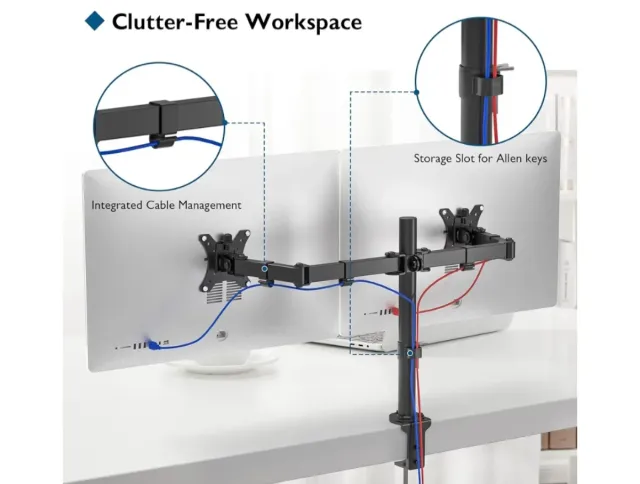Brazo doble para monitor