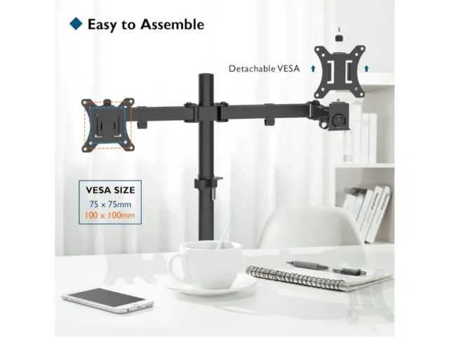 Brazo doble para monitor