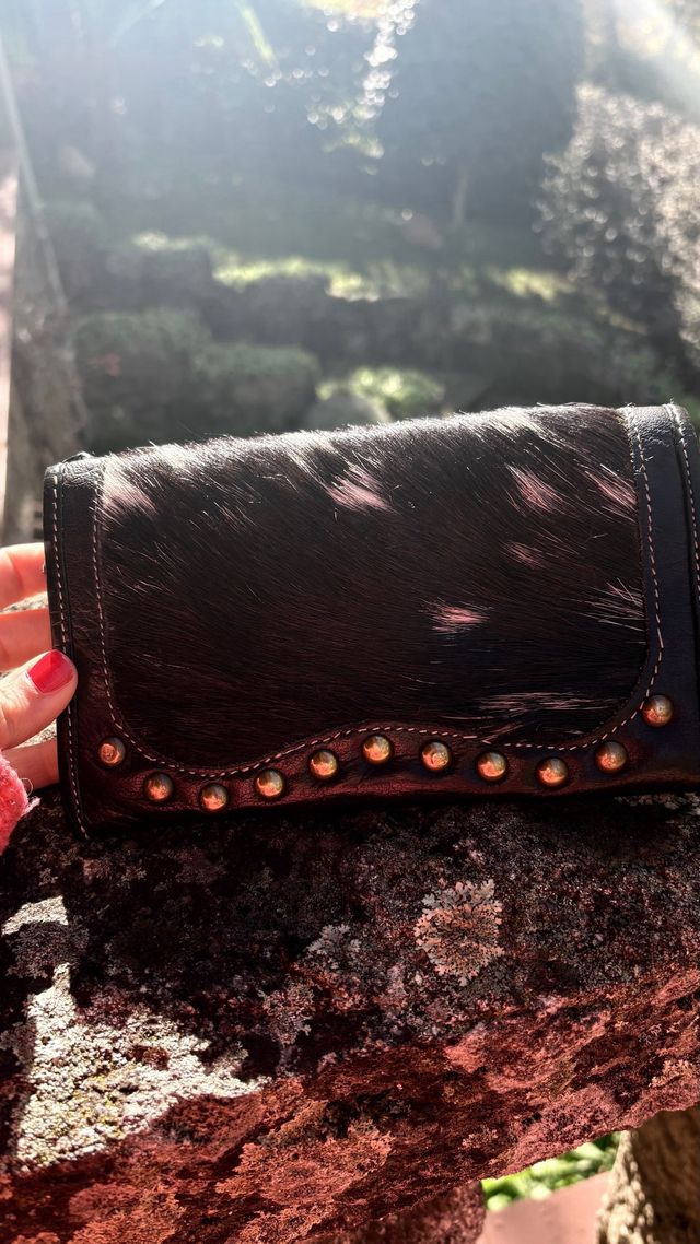 Monedero tarjetero piel y pelo