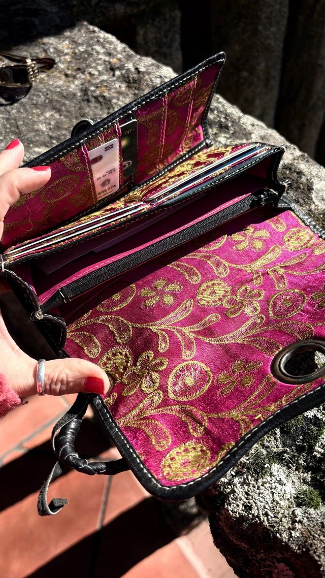 Monedero tarjetero piel y pelo