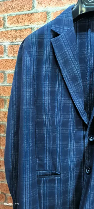 Giacca sfoderata sartoriale a quadri blu