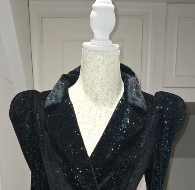 Vestido Zara Negro y Dorado Brillo