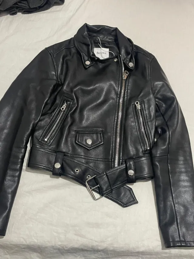 Chaqueta Biker Bershka Negra
