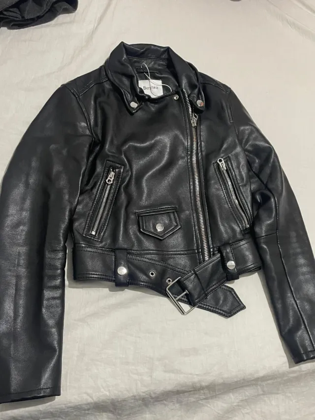 Chaqueta Biker Bershka Negra