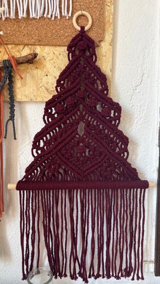 Arazzo Macramè con Anello Legno