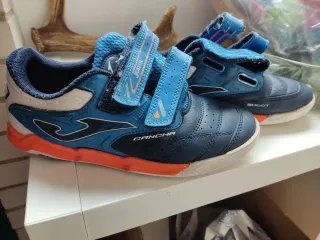 Zapatillas Fútbol Sala Joma Niños Azul Naranja