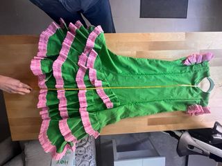 Traje Flamenca niña Verde y Rosa