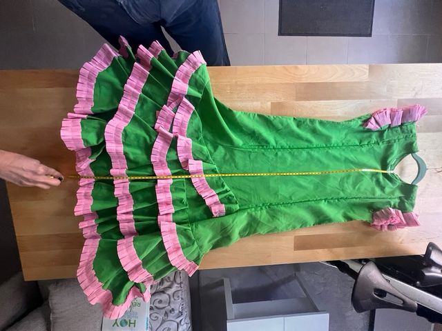 Traje Flamenca niña Verde y Rosa