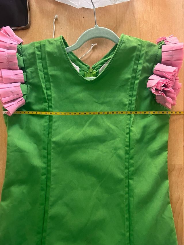 Traje Flamenca niña Verde y Rosa