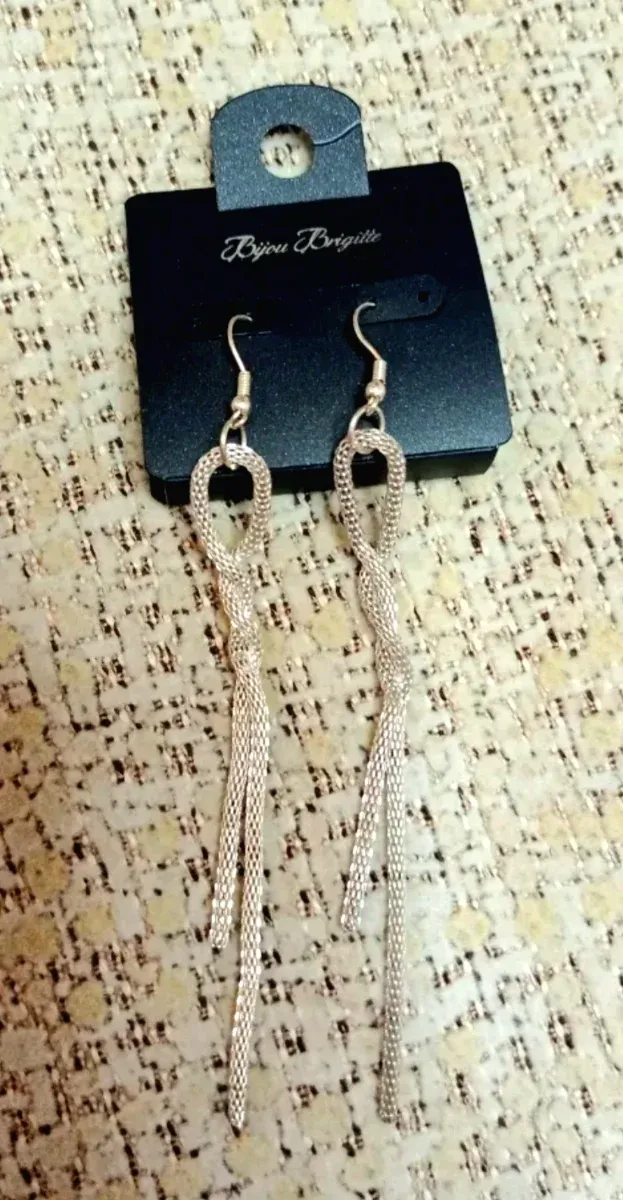 Pendientes largos malla anudada Bijou Brigitte