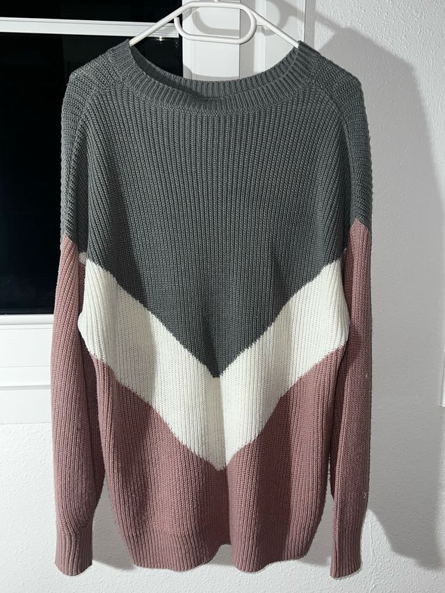 Jersey Chevron Gris Rosa Blanco Talla Única