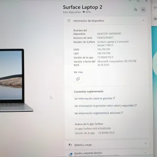 Microsoft Surface Laptop 2 Gris/Plata