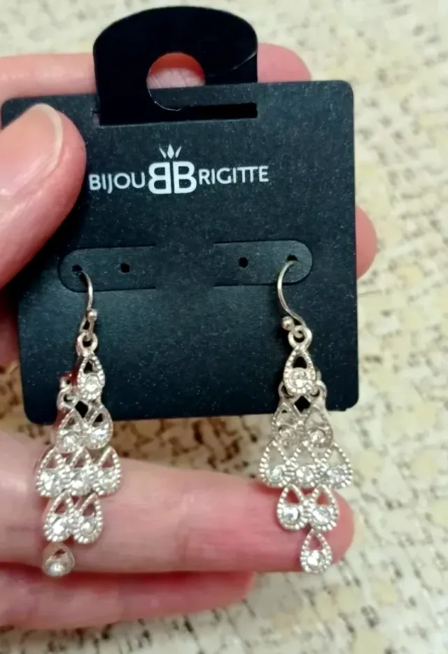 Pendientes plateados Bijou Brigitte