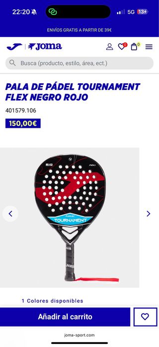 Pala pádel Joma Tournament Flex 2.0