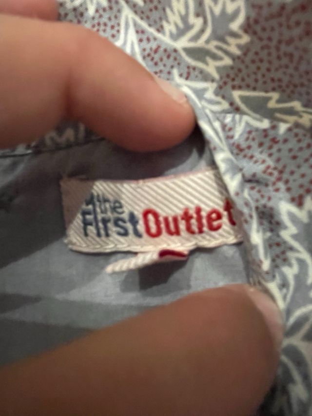 Vestido estampado hojas gris y blanco