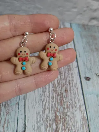 2 Pares Pendientes Muñeco Jengibre