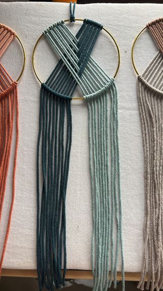 Acchiappasogni cerchio metallo verde acqua