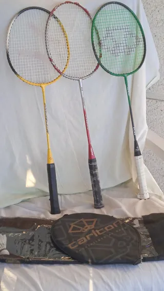 Juego 3 raquetas bádminton + funda