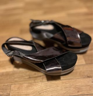 Sandalias Plataforma Plata