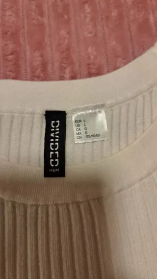 Camiseta punto crop top Divided blanca