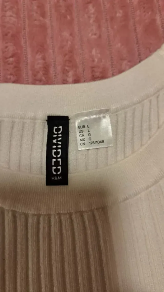 Camiseta punto crop top Divided blanca