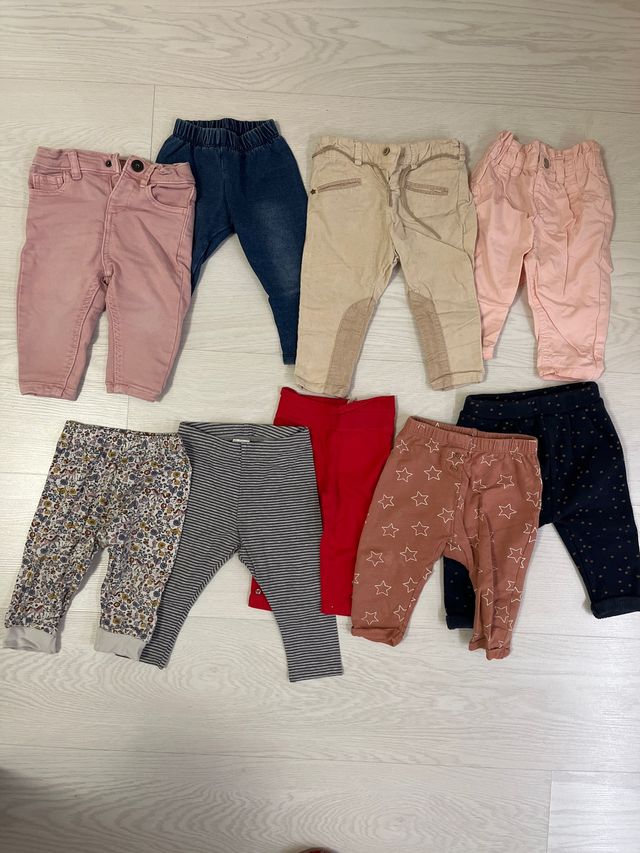 Lote Pantalones Bebé varias tallas 8+1