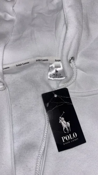 Sudadera Polo Ralph Lauren Blanca Cremallera