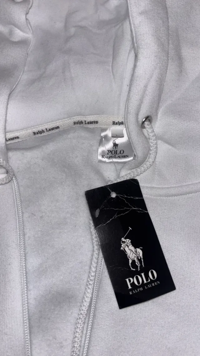 Sudadera Polo Ralph Lauren Blanca Cremallera