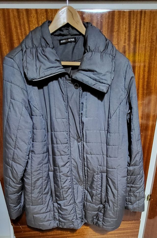 Abrigo Punto Roma mujer gris