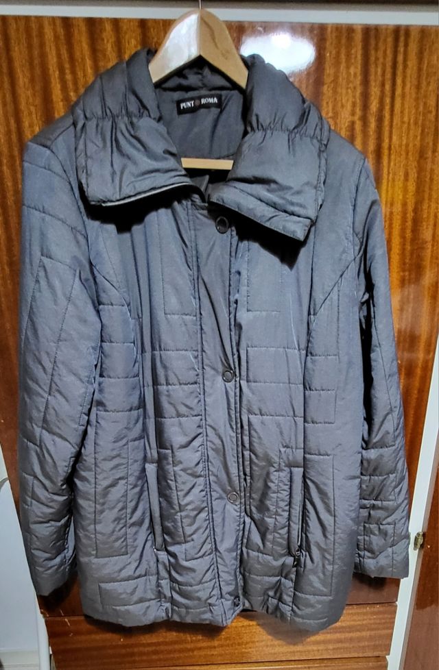 Abrigo Punto Roma mujer gris