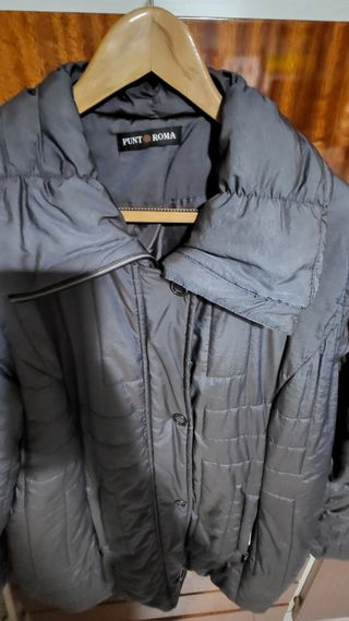 Abrigo Punto Roma mujer gris