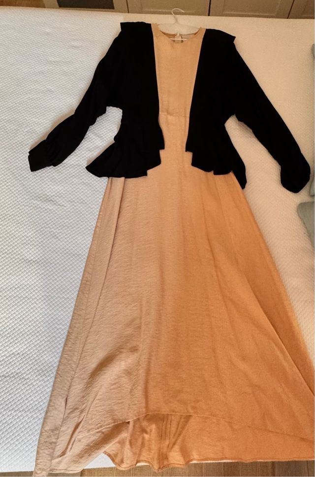 Vestido IQ Collection Beige y Negro Talla L