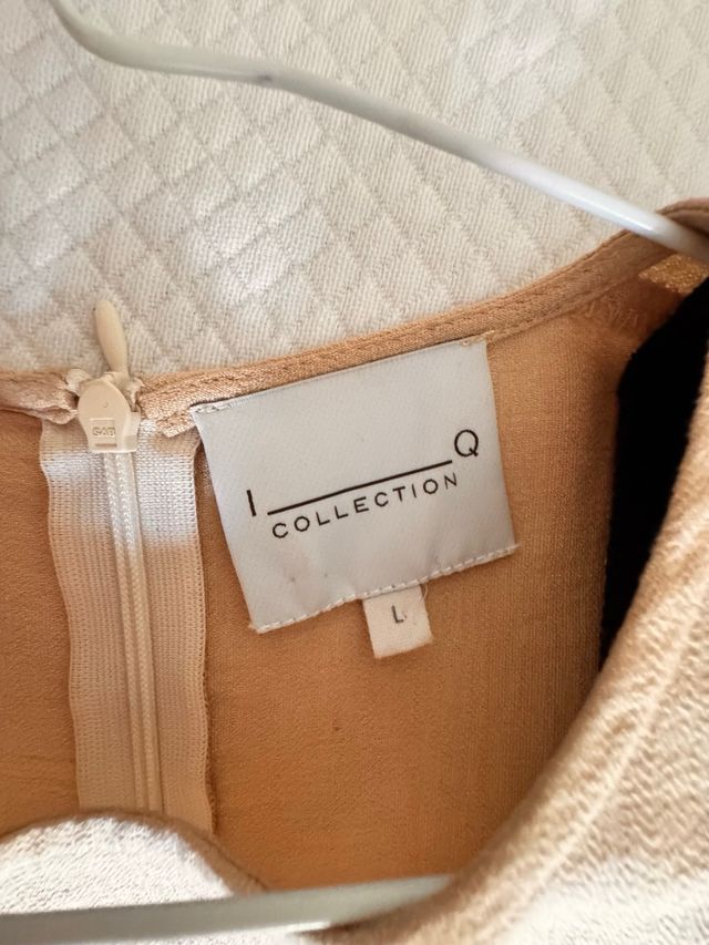 Vestido IQ Collection Beige y Negro Talla L