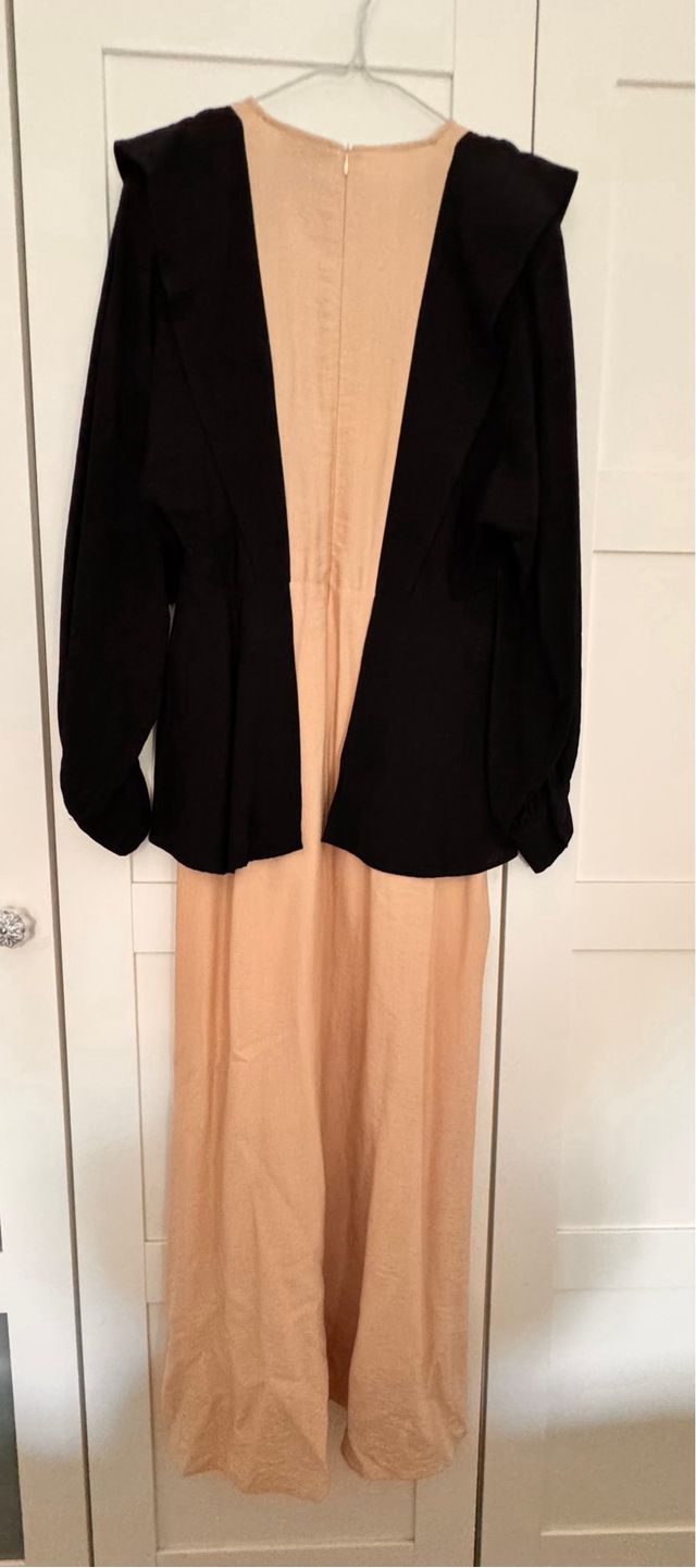 Vestido IQ Collection Beige y Negro Talla L