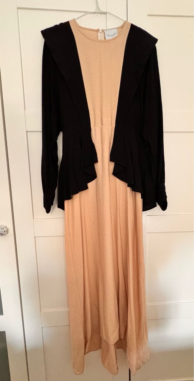 Vestido IQ Collection Beige y Negro Talla L