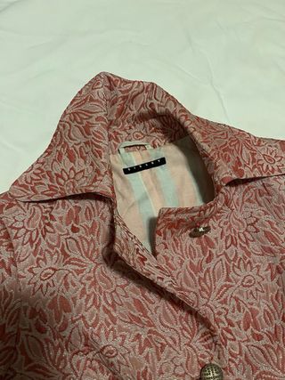 Cappotto Sisley donna rosa fantasia floreale