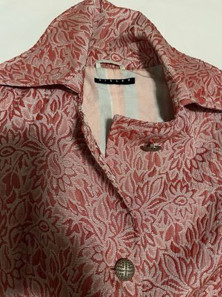 Cappotto Sisley donna rosa fantasia floreale