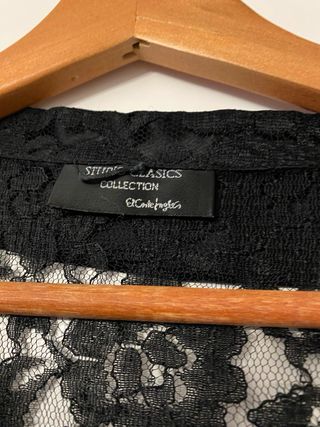 Camisa encaje elegante negra talla M