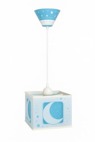 Lámpara infantil azul con estrellas y luna