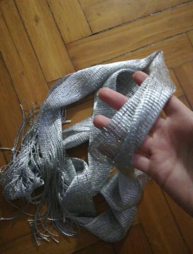 Bufanda Pañuelo adorno plata metalizado