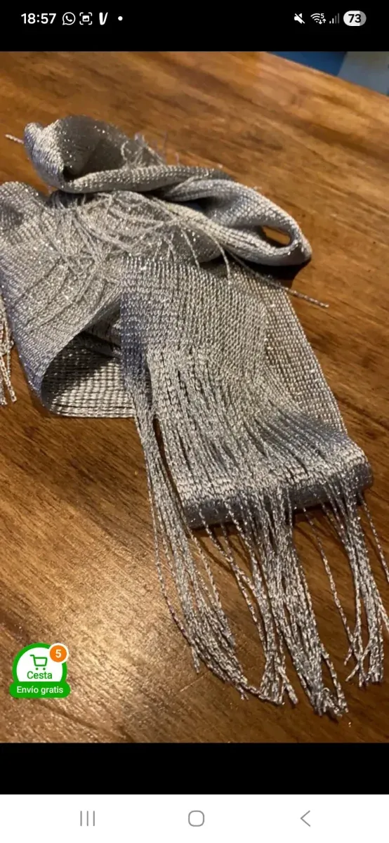 Bufanda Pañuelo adorno plata metalizado
