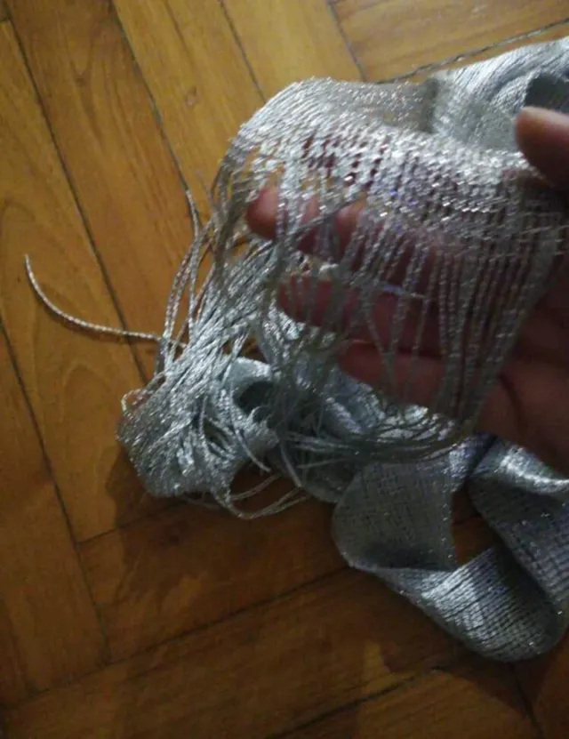 Bufanda Pañuelo adorno plata metalizado